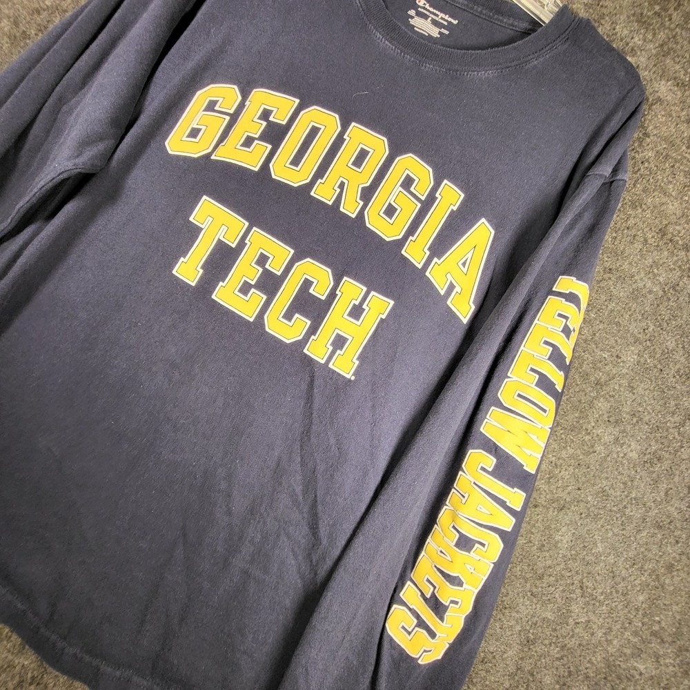 Georgia Tech Yellow Jackets Long Sleeve Shirt Men's Large Blue